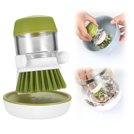 HUAERSICO Spülbürste mit Spülmitteldispenser,Nachfüllbarer Seifenspender Reinigungsbürste,zur Reinigung von Spülen, Töpfe und Pfannen,Tassen,Grillgeschirr, Herdplatten,Küchenreinigungsbürste