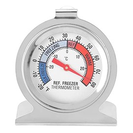 Termómetro de Refrigerador, Termómetro de Temperatura de Acero Inoxidable para Refrigerador, Congelador con Dial Grande -30℃ to 30℃(-20℉ to 80℉)