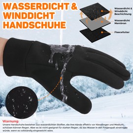 AURUZA Winter Gloves for Women Men Cold Weather, 14°F Winter Cycling Gloves for Men Women Gloves with Touchscreen Fingers, Waterproof Thermal Gloves for Cycling, Running, Driving, L