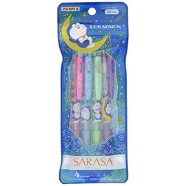 Showa Note Doraemon Gel Ink Ballpoint Pen, Sarasa Clip, Set of 4 Colors, B Pattern 860214006