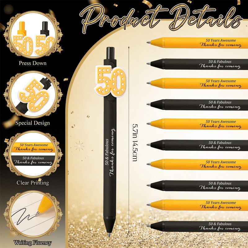 Feifeiya 50 Set 50th Birthday Party Favors for Guests Black