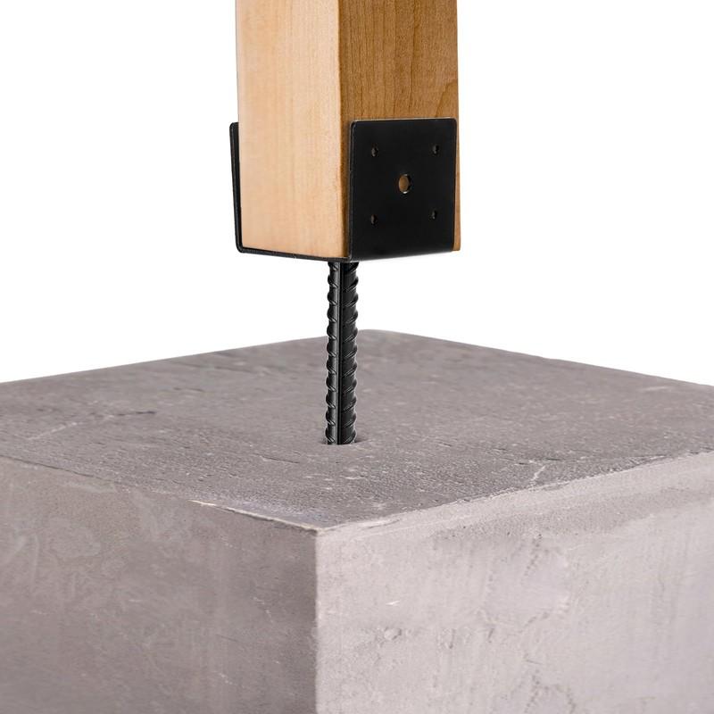 Goaste 4 Pieces U Shape Fence Post Holder, Durable Concrete