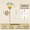 XIYOUVE 2 Pack Gold Wall Sconce with Modern Flower Glass