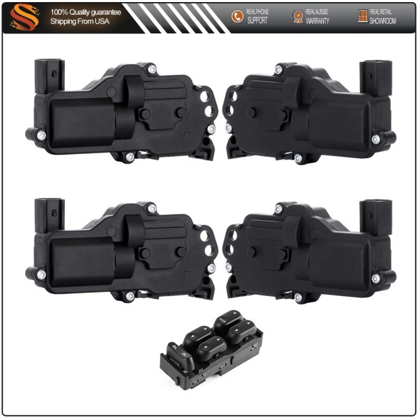 AUT 4 Doors Window Master Switch + Door Lock Actuator
