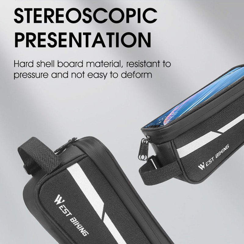 1L Bicycle Bag Reflective Bike Frame Fronttube Bag Touchscreen Mobilephone