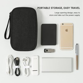 XCWTBL Elektronische Tasche Organizer Kabeltasche Universal Reisekabel , Elektronik Zubehör Handyladekabel, Schwarz, Kordel, Reißverschluss