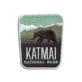 Vagabond Heart Katmai National Park Patch - Iron On Travel Badge - Katmai Alaska Hiking Souvenir for Backpacks