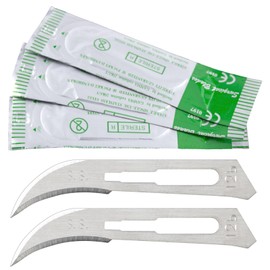100PCs Dental Grade #12 Stainless Steel Sterile Surgical Blades by JEVOLVE | Individually Wrapped High Stainless Steel Dermablade Surgical Blade