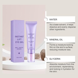 instant lift eye gel,Crema Tensor y Antiarrugas Contorno de Ojos – Reduce Bolsas y Ojeras, Tratamiento Lifting para Bolsas e Hinchazón, Suaviza Líneas de Expresión, Gel Facial Rejuvenecedor No Comedogénico 10g