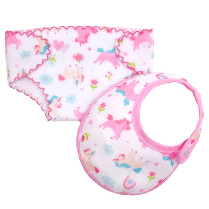 ZWOOS 8-Piece Doll Bib and Nappies for Baby Dolls, Cute