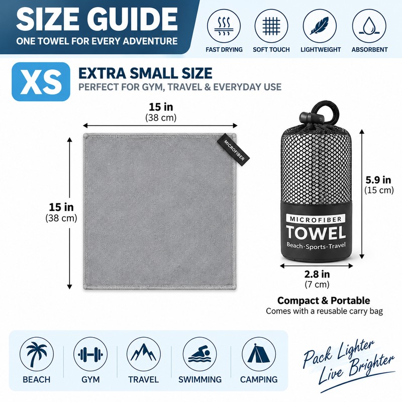 Microfiber Travel Towel for Beach & Gym – Quick-Dry Super