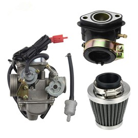 PD24J 24mm Carburetor with Air Filter Intake Manifold for 4-Stroke GY6 125cc 150cc ATV Go Kart Scooter 152QMI 157QMJ