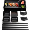 Pumtus 16 Piece Japanese Sushi Plate Set, Melamine Sushi Serving