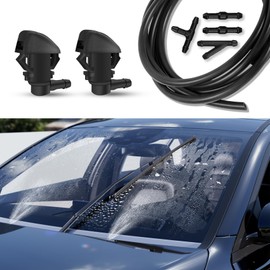 Rebvugr Windshield Washer Nozzles Kit, Front Windshield Washer Nozzle Assembly, 76810-SZA-A01ZA Wiper Spray Washer Jet and Fluid Hose with Connectors for Honda Pilot 2009-2012 2014 2015