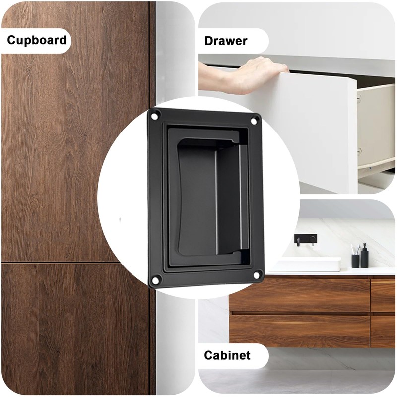 evan Recessed Door Pull Handles, Large Zinc Alloy Folding Pull