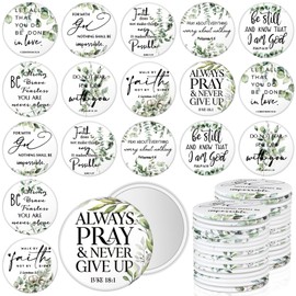GlikCeil 54 Pcs Christian Compact Mirrors Bulk Christian Gifts for Women Inspirational Bible Verse Mini Pocket Makeup Mirror for Coworkers Employees Staff Volunteers Church Party Favors Sunday School