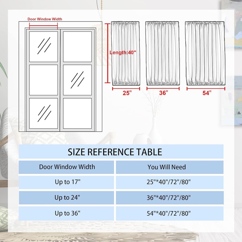 DWCN French Door Curtains – Rod Pocket Thermal Blackout Curtain