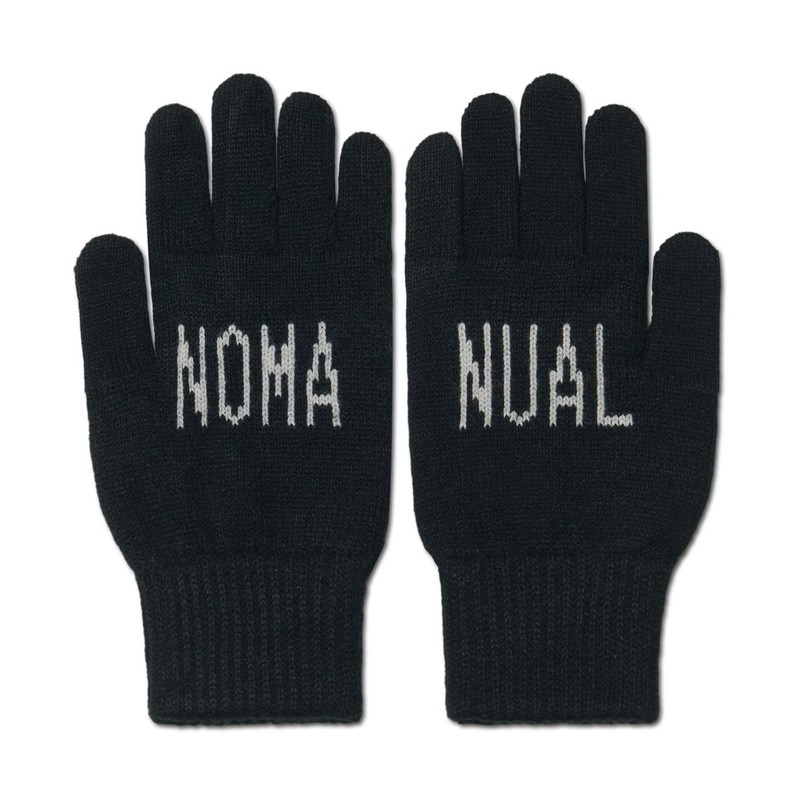 No Manual EMBLEM KNIT GLOVES - BLACK