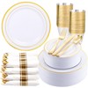 WDF Partyware 350Piece Gold Plastic Dinnerware Set for 50 Guests