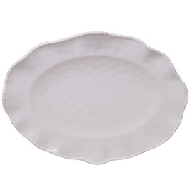 Certified International Perlette Cream Oval Platter 18" x 13.5" Servware, Accessories,Hostess Serving