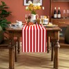Buxiuer Red and White Striped Table Runner Circus Carnival Theme