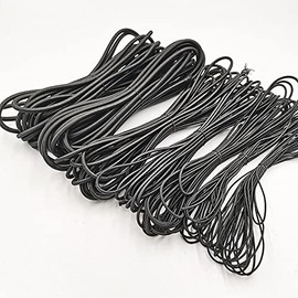 Noshad® Multi Usage Round Elastic Cord, Beading, Hat, Thin Elastic Cord for Arts & Crafts, Jewelry Making and More (Black, 2.5mm 10M)