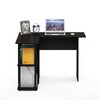 Furinno Abbott L-Shape Computer Desk with Bookshelf, Espresso/Black