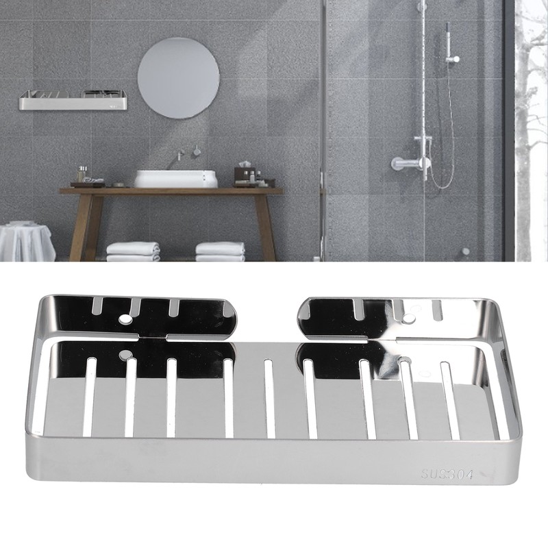 Soap Dish Shelf 304 Stainless Steel Bathroom Hollow Self Draining