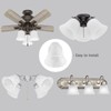 4 Pack Ceiling Fan Light Covers, White Alabaster Transitional Style