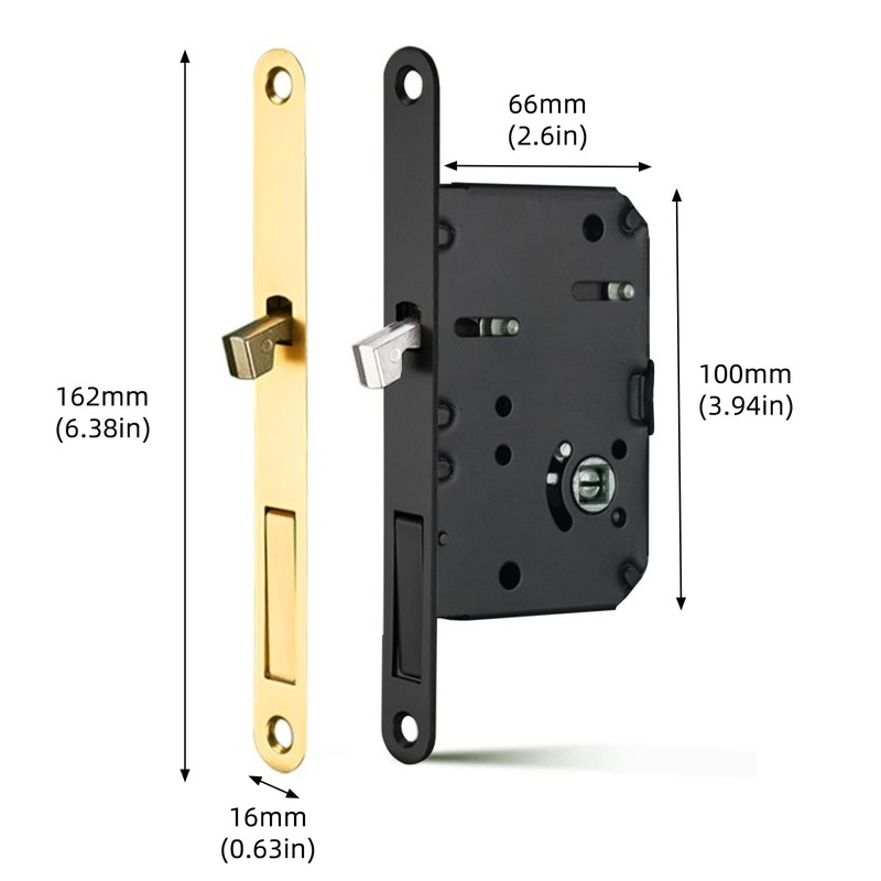 HOCONNIE Recessed Pocket Door Handle Sliding Door Lock and Pull