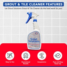 Grout Solutions - Grout and Tile Cleaner, Grout Cleaner, Restores Grout to Original Condition, Powerful Stain Cleaner from Kitchen, Bathroom and More (32 Fl Oz (Pack of 1)