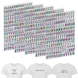 5 hojas de 895 letras para planchar para ropa de 0.85 pulgadas, color negro, con letras de transferencia de calor A-Z, números de planchado para impresión de camisetas de tela (leopardo, simple)