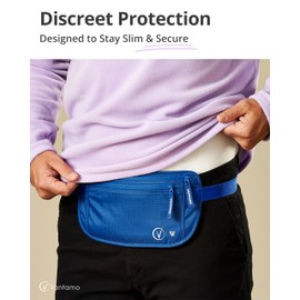 Money Belt for Travel - Security Fanny Pack for Phone, Money, Passport, & More with Anti Theft RFID Protection - Slim Under Clothes Hidden Wallet Holder Bag - Unisex Travel Waist Pouch for Women & Men