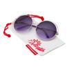 grinderPUNCH Women's Round Oversized Wire Sunglasses in Metal Silver Purple