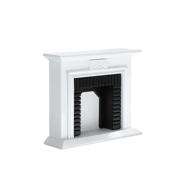 WANGCL Dolls House Fireplace White Mini Fireplace 1/12 Doll House Accessories Wooden Dolls House Furniture