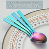 Berglander Rainbow Soup Spoons, 12 Pieces, Stainless Steel Table Spoon,