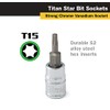 Titan Tools 66915 1/4-Inch Drive x T15 Star Bit Socket