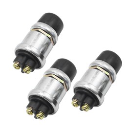 EATAKWARD 3Pcs 12V 50A Push Button Momentary Start Switch, Heavy Duty Push Button Start Switch, Black Push Button Switch for 12V Engine Start Horn Electrical Equipment Ignition Cars RVs Boats