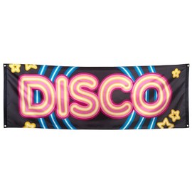 Boland 00753 - Disco Banner Size 74 x 220 cm Polyester Disco Fever 70s Wall Decoration Hanging Decoration Flag Party Decoration Birthday Theme Party Carnival