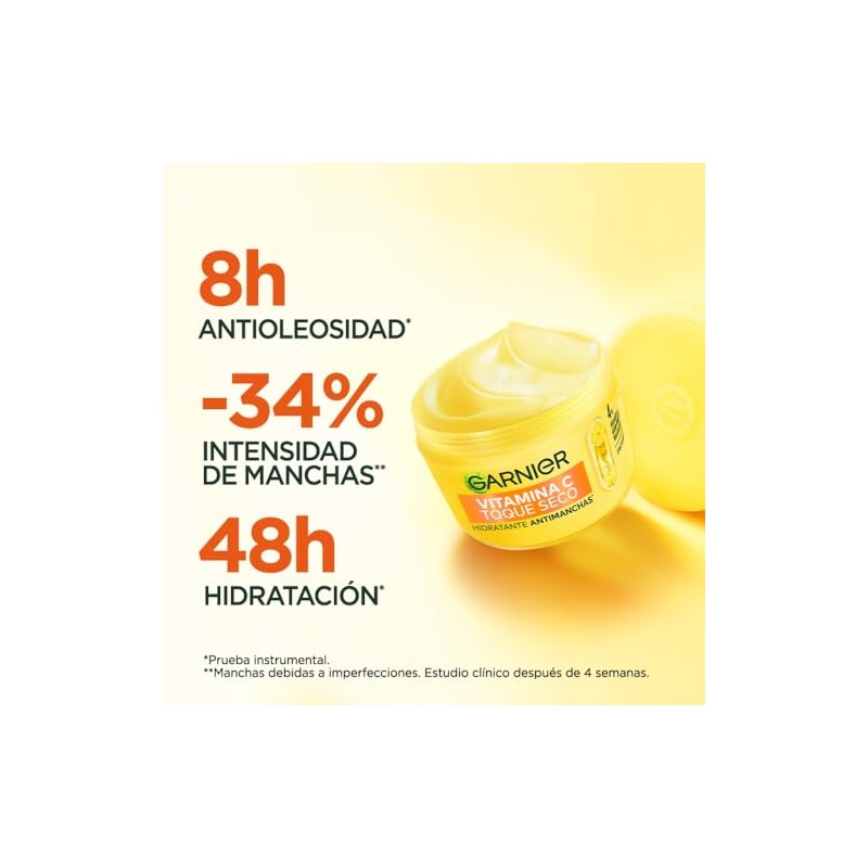 Garnier Crema Hidratante Facial Toque Seco Anti Manchas Vitamina Ácido
