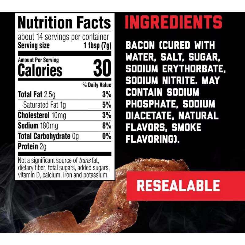 Hormel Black Label Chopped Bacon, 3.5 Oz (Pack of 1)