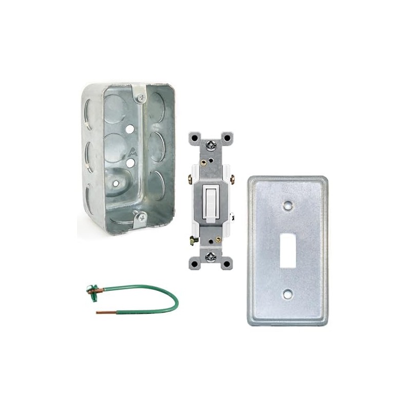 Outlet Box Kit, 2x4'' Utility Electrical Box, Tamper Resistant 15