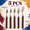 5pcs Art Oil Painting Scraper Paint Scraper Wooden Handle Palette
