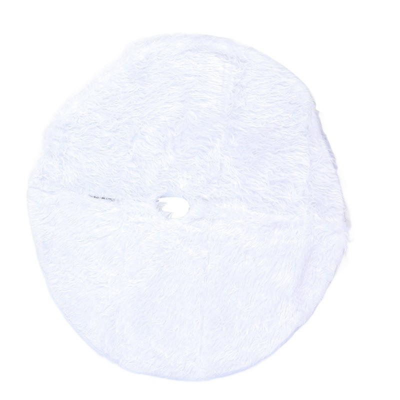 35.4in Christmas Tree Skirt White Fine Workmanship Soft Thick Fluffy