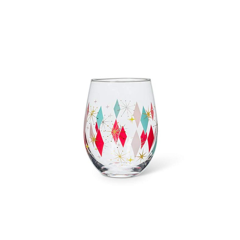Abbott Collection Home 27-BOWLERAMA-SG Diamond Stemless Goblet, 5 inches high,