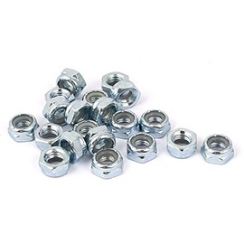 uxcell 5/16"-24 Zinc Plated Self-Locking Nylon Insert Hex Lock Nut 20pcs