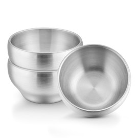 LIANYU 304 Stainless Steel Bowls for Kids, 12oz Children Toddler Baby Bowls Set of 3, Heavy Duty & Double-Walled, Multipurpose for Feeding Cereal, Soup, Snacks, Dishwasher Safe