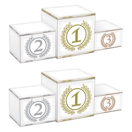 Beistle 3-D Podium Centerpieces, 5" x 14", Set of 2- International Sports Tournament Decor, Athletic Awards Party Supplies