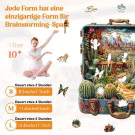 Wooden Puzzle Adults and Children, Desert Odyssey-2 Irregular Unique Puzzle, Wooden Puzzle Adults with Wooden Gift Box (L-270 Pieces)