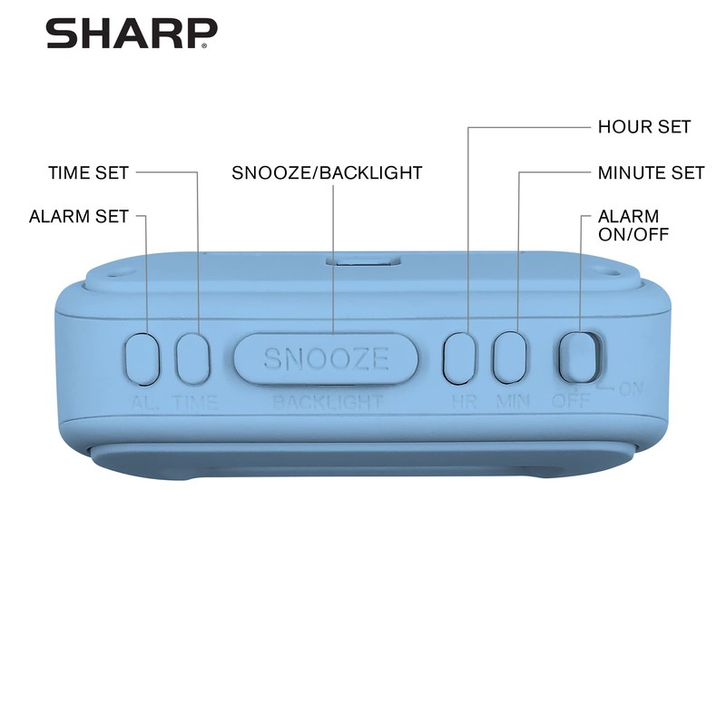 Sharp Digital Alarm Clock – Tactile Case with Soft Rubberized